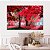 Quadro Decorativo Canvas Paisagem Natureza Parque de Árvores com Folhas Vermelhas Horizontal - Imagem 4