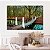 Quadro Decorativo Canvas Paisagem de Ponte Suspensa sobre o Lago na Floresta Horizontal - Imagem 2