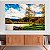 Quadro Decorativo Canvas Paisagem Outono Barco Azul na Represa Horizontal - Imagem 2