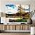 Quadro Decorativo Canvas Paisagem Outono Barco Azul na Represa Horizontal - Imagem 3