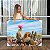 Quadro Decorativo Canvas Natureza Floral Cacto com Flor Rosa Horizontal - Imagem 1