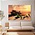 Quadro Decorativo Canvas Paisagem de Por do Sol em meio a Oasis no Deserto Horizontal - Imagem 4