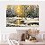 Quadro Decorativo Canvas Paisagem Amanhecer em Meio a Floresta Nevada Horizontal - Imagem 4