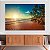 Quadro Decorativo Canvas Paisagem de Praia com Coqueiros e Mar ao Amanhecer Horizontal - Imagem 5