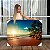 Quadro Decorativo Canvas Paisagem de Praia com Coqueiros e Mar ao Amanhecer Horizontal - Imagem 1