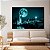 Quadro Decorativo Canvas Paisagem de Torre Big Ben e Westminster em Londres sob a Lua Cheia Horizontal - Imagem 2