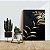 Quadro Decorativo Flutuante Folhas de Palmeiras Abstratas Fundo Preto Vertical - Imagem 2