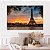 Quadro Decorativo Canvas Paisagem de Entardecer Torre Eiffel em Paris França Horizontal - Imagem 2