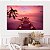 Quadro Decorativo Canvas Paisagem Romântica de Ponte de Madeira na Praia com Velas Horizontal - Imagem 5
