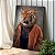 Quadro Decorativo Canvas Animal Silvestre Tigre Sério Perfil de Jaqueta e Cachecol - Imagem 4