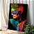 Quadro Decorativo Canvas Beleza Feminina Mulher com Maquiagem Neon Fundo Preto - Imagem 4