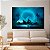 Quadro Decorativo Canvas Paisagem Abstrata Noturna Futurística na Floresta Sob Luar Horizontal - Imagem 3