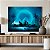 Quadro Decorativo Canvas Paisagem Abstrata Noturna Futurística na Floresta Sob Luar Horizontal - Imagem 5