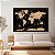 Quadro Decorativo Canvas Abstrato Mapa Mundi Vintage Preto Horizontal - Imagem 2