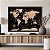 Quadro Decorativo Canvas Abstrato Mapa Mundi Vintage Preto Horizontal - Imagem 3