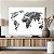 Quadro Decorativo Canvas Asbtrato Mapa Mundi Vintage Branco Horizontal - Imagem 5