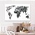 Quadro Decorativo Canvas Asbtrato Mapa Mundi Vintage Branco Horizontal - Imagem 2
