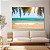 Quadro Decorativo Canvas Paisagem Tropical Folhas De Palmeira À Beira Da Praia Horizontal - Imagem 3