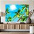 Quadro Decorativo Canvas Paisagem Tropical Sol Refletindo Em Palmeiras Ao Céu Azul Horizontal - Imagem 4