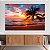 Quadro Decorativo Canvas Paisagem Pôr Do Sol Colorido Na Beira Da Praia Horizontal - Imagem 2