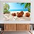 Quadro Decorativo Canvas Paisagem Tropical Côcos Na Areia À Praia Horizontal - Imagem 3