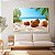 Quadro Decorativo Canvas Paisagem Tropical Côcos Na Areia À Praia Horizontal - Imagem 2