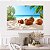 Quadro Decorativo Canvas Paisagem Tropical Côcos Na Areia À Praia Horizontal - Imagem 4