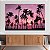 Quadro Decorativo Canvas Sombras De Palmeiras Ao Céu Rosa Entardecer Horizontal - Imagem 2