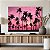 Quadro Decorativo Canvas Sombras De Palmeiras Ao Céu Rosa Entardecer Horizontal - Imagem 4