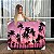 Quadro Decorativo Canvas Sombras De Palmeiras Ao Céu Rosa Entardecer Horizontal - Imagem 1