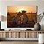 Quadros Decorativos Canvas Paisagem Savana  Dupla De Leões Filhotes Por-Do-Sol Horizontal - Imagem 4