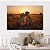 Quadros Decorativos Canvas Paisagem Savana  Dupla De Leões Filhotes Por-Do-Sol Horizontal - Imagem 5