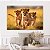 Quadros Decorativos Canvas Paisagem Savana Trio De Leões Filhotes Horizontal - Imagem 5