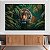 Quadros Decorativos Canvas Paisagem Selva Tigre Em Meio A Folhagens Horizontal - Imagem 2