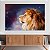 Quadros Decorativos Canvas Animais Leão Africano No Espaço Sideral Horizontal - Imagem 3