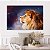 Quadros Decorativos Canvas Animais Leão Africano No Espaço Sideral Horizontal - Imagem 5