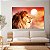 Quadros Decorativos Canvas Animais Leão À Frente De Sol Alaranjado Horizontal - Imagem 2