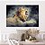 Quadro Decorativo Canvas Leão Deitado Fundo Abstrato Horizontal - Imagem 5