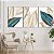 Quadros Decorativos Trio em Canvas Abstrato Folhas Linhas Minimalistas - Imagem 5