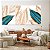 Quadros Decorativos Trio em Canvas Abstrato Folhas Linhas Minimalistas - Imagem 3