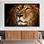 Quadro Decorativo Canvas Animal Selvagem Face Detalhada de Leão de Judá Fundo Preto Horizontal - Imagem 2