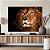Quadro Decorativo Canvas Animal Selvagem Face Detalhada de Leão de Judá Fundo Preto Horizontal - Imagem 5