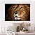Quadro Decorativo Canvas Animal Selvagem Face Detalhada de Leão de Judá Fundo Preto Horizontal - Imagem 3
