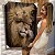 Quadro Decorativo Canvas Animais Selvagens Carinho da Familia Leão Vertical - Imagem 6