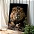 Quadro Decorativo Canvas Animal Selvagem Leão Imponente Deitado Vertical - Imagem 2