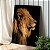 Quadro Decorativo Canvas Animal Selvagem Leão em Perfil Fundo Preto Vertical - Imagem 3