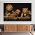 Quadro Decorativo Canvas Animal Selvagem Casal Leão sobre Tronco Horizontal - Imagem 2