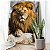 Quadro Decorativo Canvas Animal Selvagem Leão Deitado sob a Pedra Vertical - Imagem 2