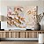 Quadro Decorativo Canvas Floral Flores Brancas Rosa e Dourado Moderno Horizontal - Imagem 5