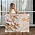 Quadro Decorativo Canvas Floral Flores Brancas Rosa e Dourado Moderno Horizontal - Imagem 1